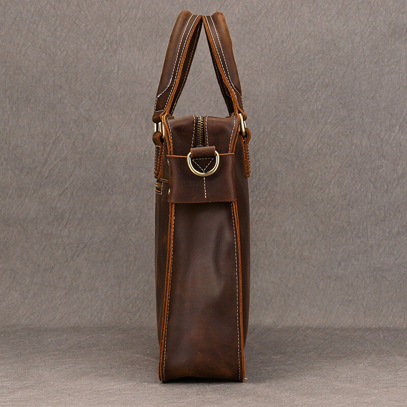 MAHEU – sac à main formel en cuir véritable pour homme, mallette pour ordinateur portable de 15 pouces, sac d'affaires classique pour Daliy travail en sortie