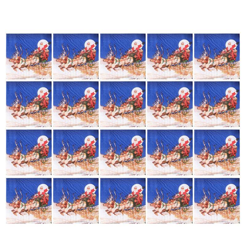 20PCS Christmas Napkins Double Ply Absorbent Hand Towels New Year Winter Party Table Napkins Kitchen Creative Napkins Decoration