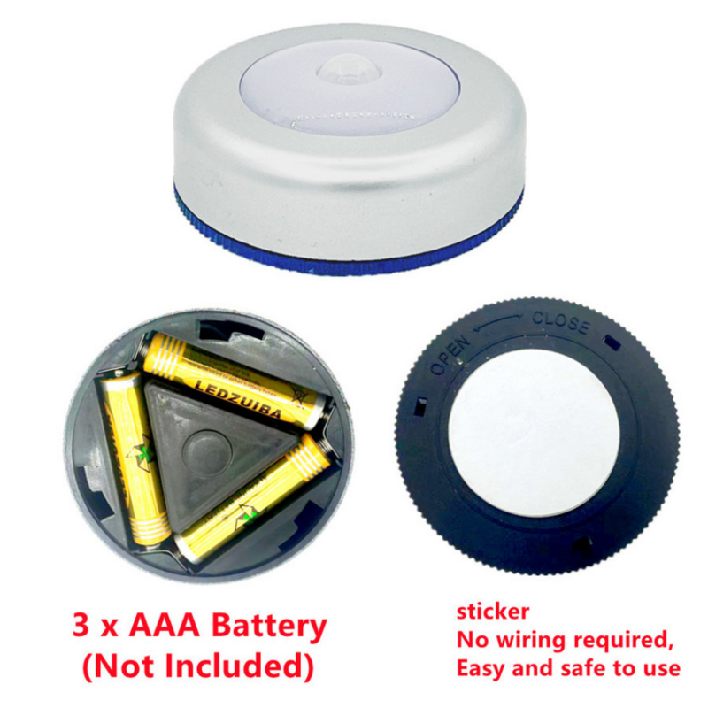 バッテリー駆動のワイヤレスモーションセンサー,ナイトライト,クローゼット,寝室の常夜灯