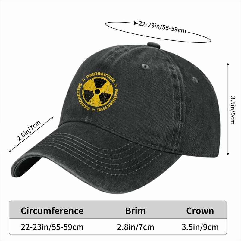 남녀공용 방사선 기호 야구 모자, 바이저 보호 스냅백 모자