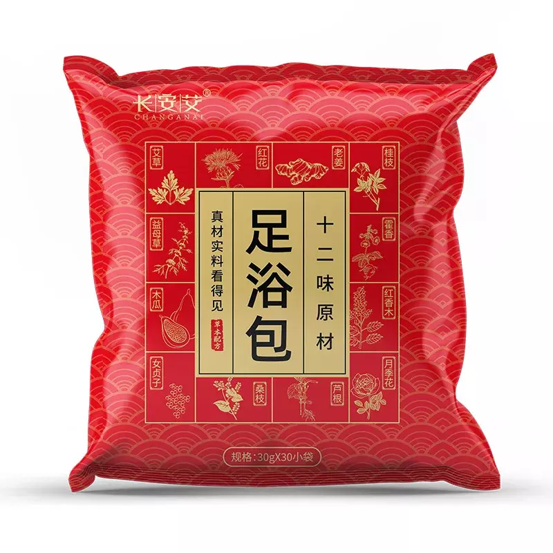12 Flavors Chinese Medicine Bag Voetenbad Foot Bath Bag Foot Bath Ginger Wormwood Insomnia Herb Dysmenorrhea Foot Bag 30g*30Bags