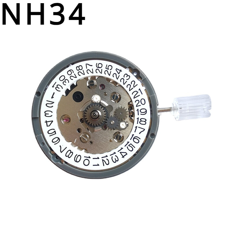 Relógio mecânico automático do movimento, brandnew, japonês original, Nh34a, NH34, acessórios do movimento de 4 pinos