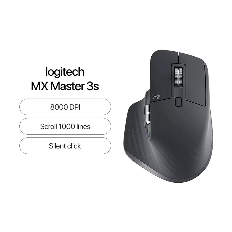 Logitech-ratón inalámbrico MX Master 3S, Mouse de oficina con Bluetooth, 2,4G, para PC y portátil, Original, nuevo