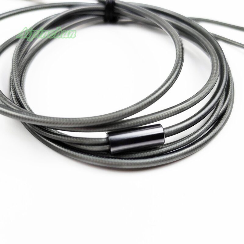 3.5mm 3-pole jack diy tpe macio fone de ouvido cabo de fio de substituição de reparo de fone de ouvido cor cinza