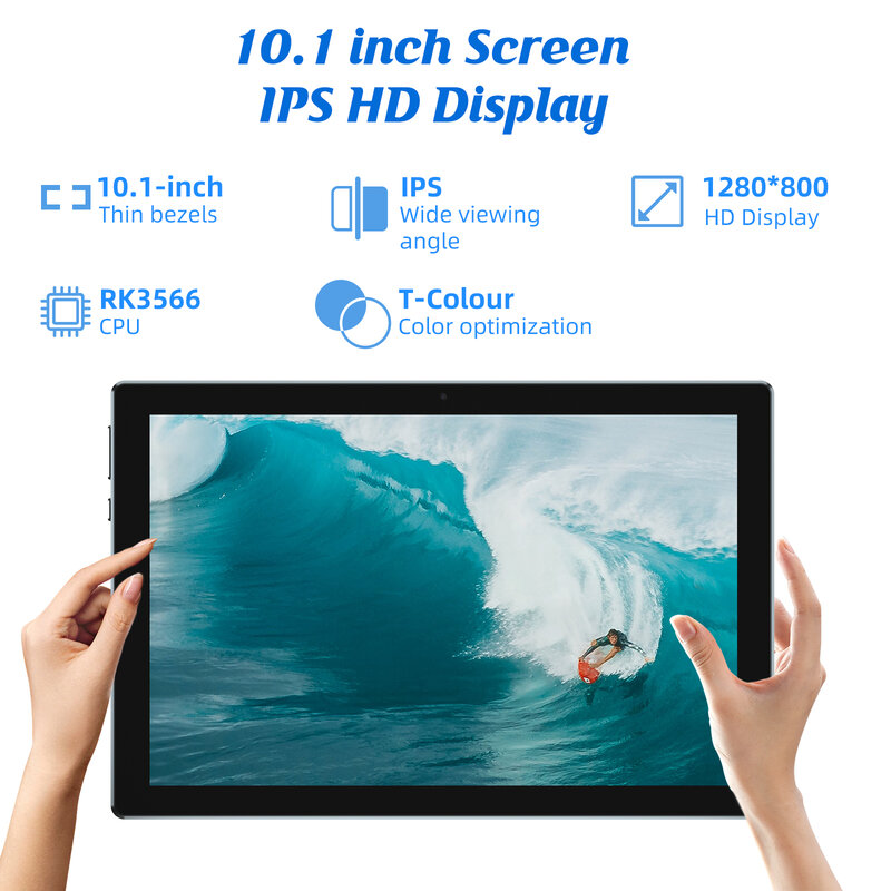 Tablet PC Android QPS, WiFi com teclado e mouse, Estreia mundial, 6em 1, 10.1 ", 6GB, 128GB