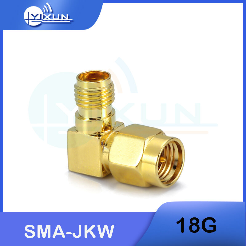 Conector de prueba Coaxial para microondas, SMA-JWK en ángulo, tipo L, SMA macho a SMA hembra, RF de alta frecuencia, DC-18GHz