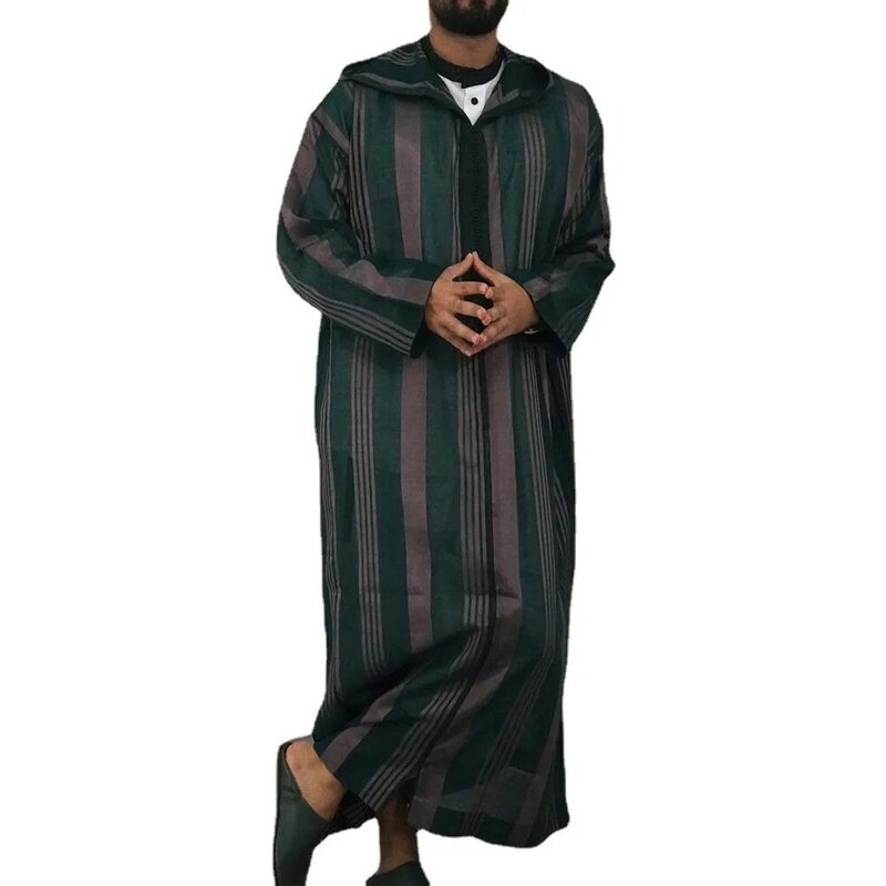 男性用のプリントされたストライプのロングドレス,イスラム教徒のドレス,ヨーロッパとアメリカのルーズフィット,マルチサイズ