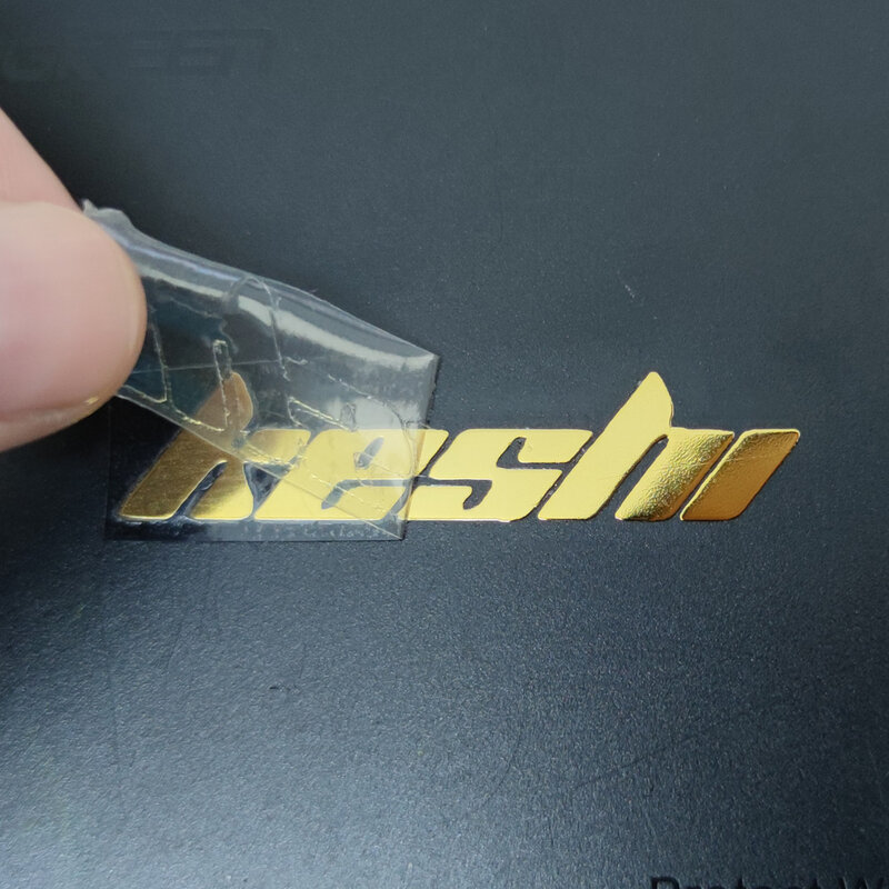 Pegatina de transferencia 3D de Metal con nombre de texto personalizado, 3 piezas, varios colores dorados y plateados, fácil de romper