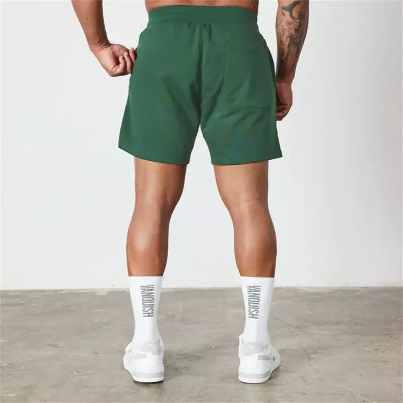 Men's outdoor running basketball training shorts, track and field black jogging, 5 point cotton pants, gym exercise, fitness