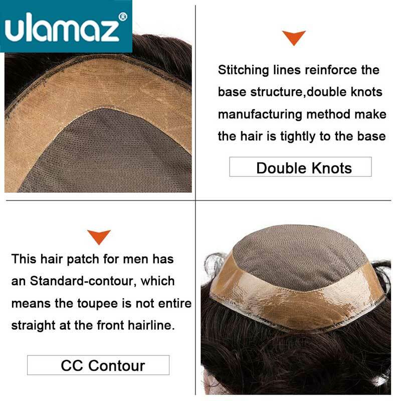 Prótesis capilar Mono para hombres, tupé de pelo, sistema de reemplazo de cabello ventilado, pelucas 100% naturales, cabello humano