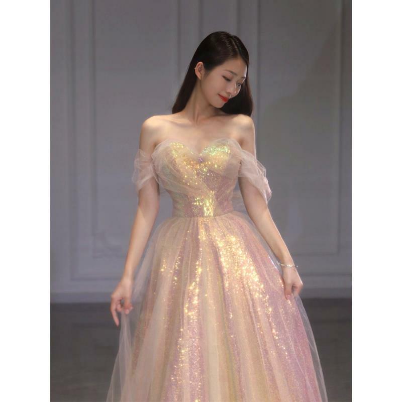 Sweety Girl musujące linia suknie balowe cekiny tiul koronowa z dekoltem typu Sweetheart w górę korowód suknia Homecoming Robe De Mariée