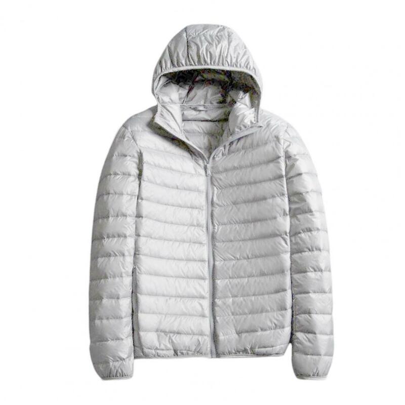 Men Jacket Winter Hooded Coat Breathable Cotton Padded  Popular Elastic Cuff Pockets Jacket