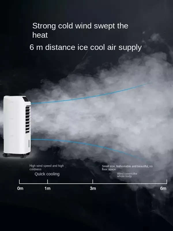 Przenośny klimatyzator 220V pojedynczy wentylator chłodzący wodę chłodzącą wentylator chłodzący do domu akademik
