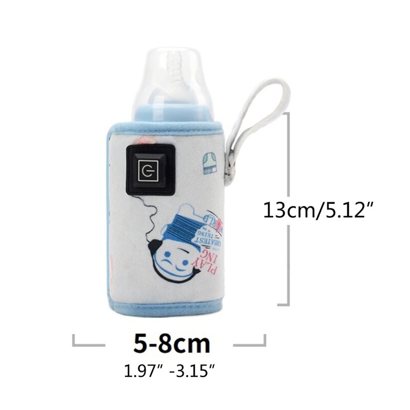 Aquecedor de mamadeira portátil infantil USB viagem mamadeira de viagem capa protetora quente para leite água acessórios de ao