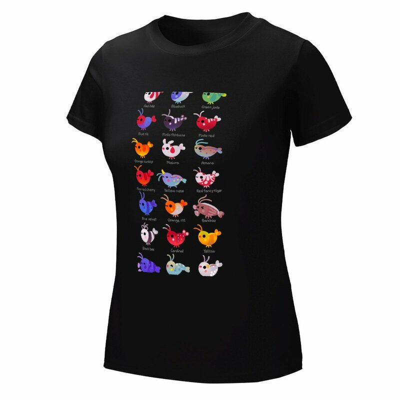 Футболка с названием пресноводных креветок, футболка для женщин, платье-футболка для женщин, свободные футболки для женщин