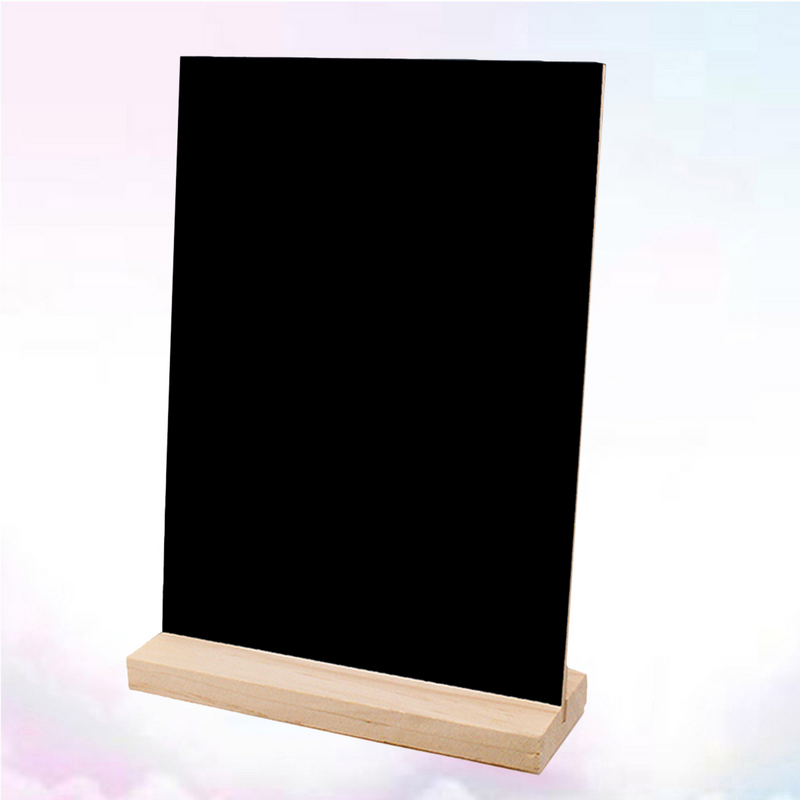 Chalkboard Blackboard Board Sign Message Minidisplay Signs Stand Small Desktop Wood Base Memo Single Decor Balckboard Holder