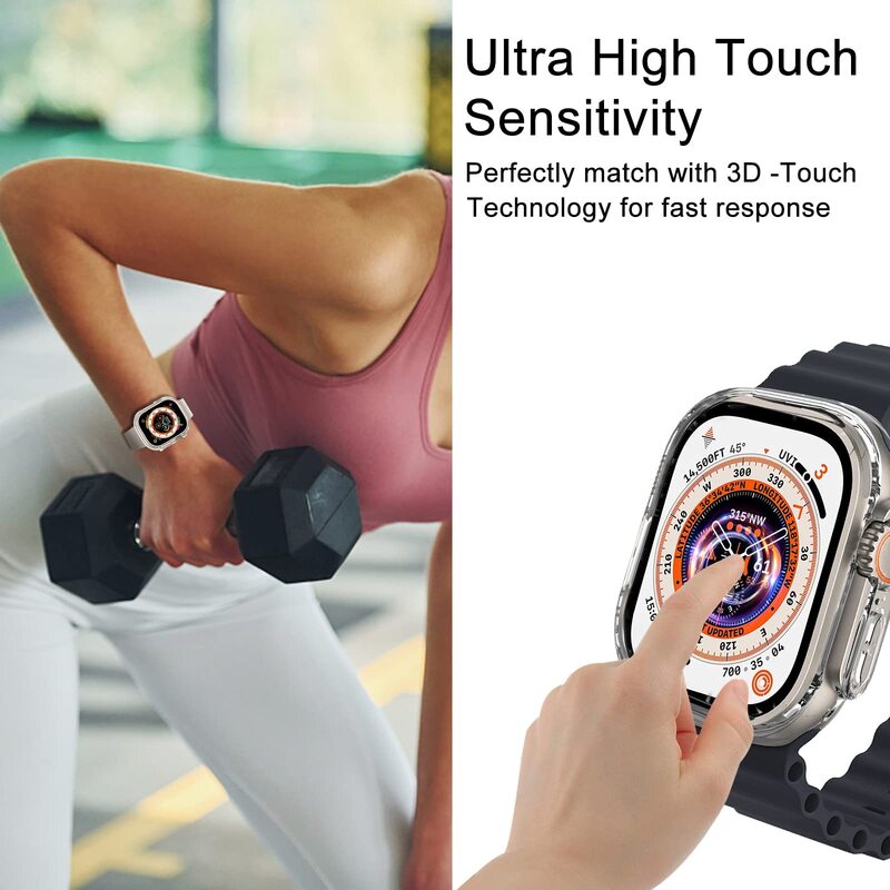 Etui na zegarek do zegarka Apple Ultra 49mm seria 8 7 SE 6 5 4 3 45MM 41MM 44MM 40MM przezroczysta osłona Apple Watch Screen Protector
