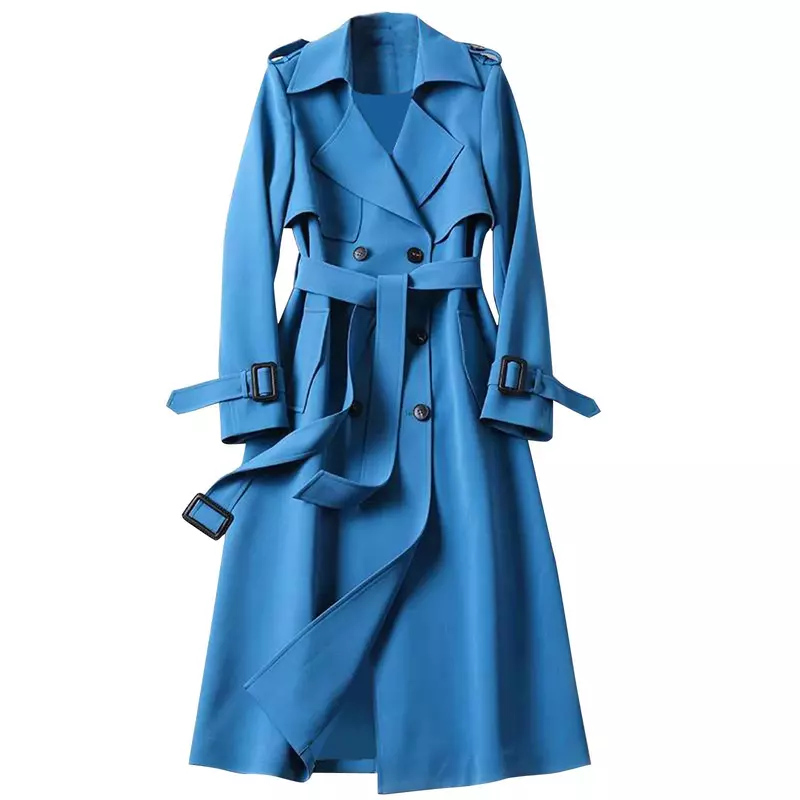 British style Trenchcoat  New Autumn Overcoat Solid Slim Fit Elegant England Style Long Outerwear Windbreaker Ladies Trench Coat