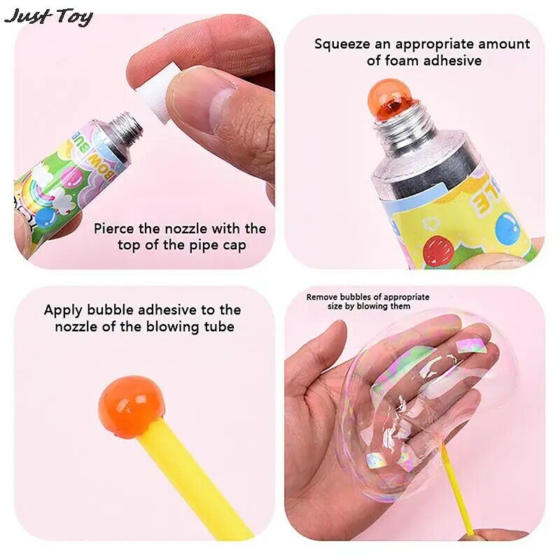 4PCS Classic Props Magic Bubble Glue Toy Blowing Colorful Bubble Ball Plastic Balloon Won't Burst Safe For Kids Boys Girls Gift