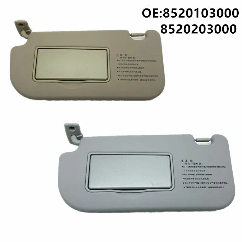 Sunshield direito Sun Visor Shield, Shade Board com espelho, KIA Sportage KM, 2004, 2005, 2006, 2007, 2008, 2009