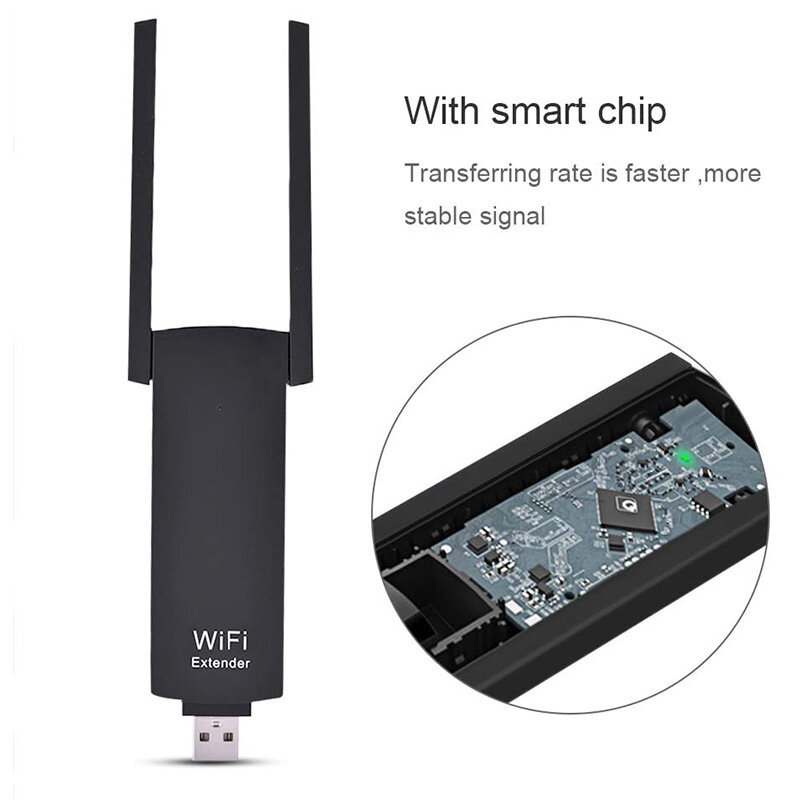 USB Wireless Wifi Repeater Range Extender Dual Antenna 300Mbps 802.11n amplificatore di segnale wi-fi per Router domestico
