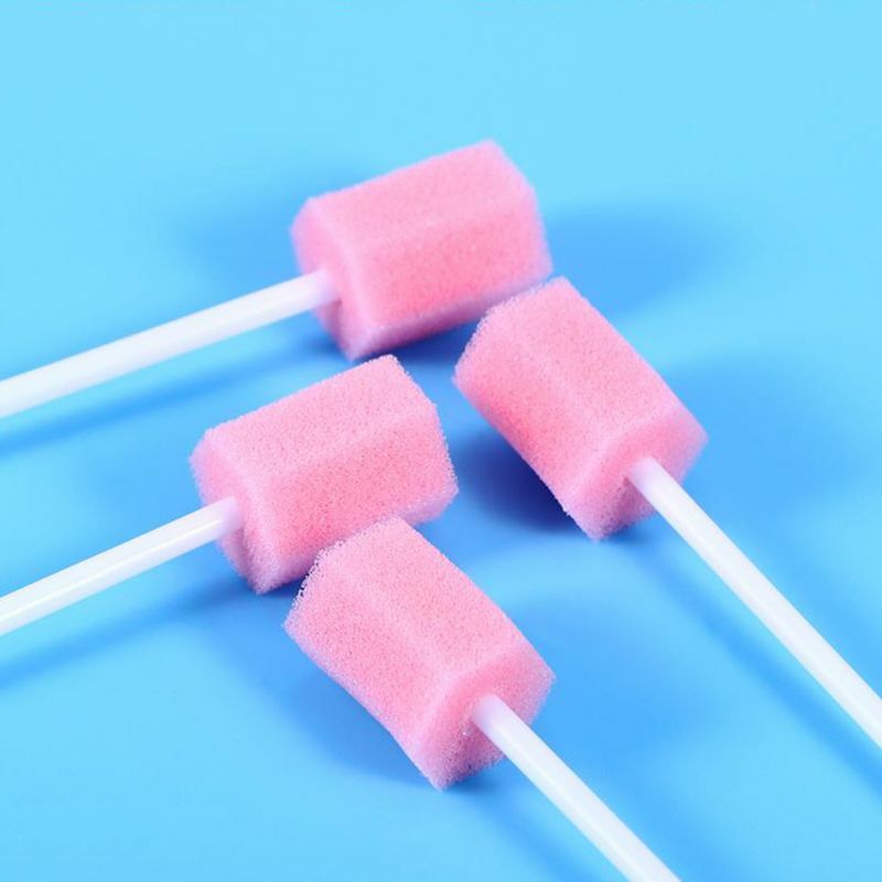 10 unids/set hisopos esponja desechables para cuidado bucal, bastoncillos dentales esterilizados sin sabor para bucal