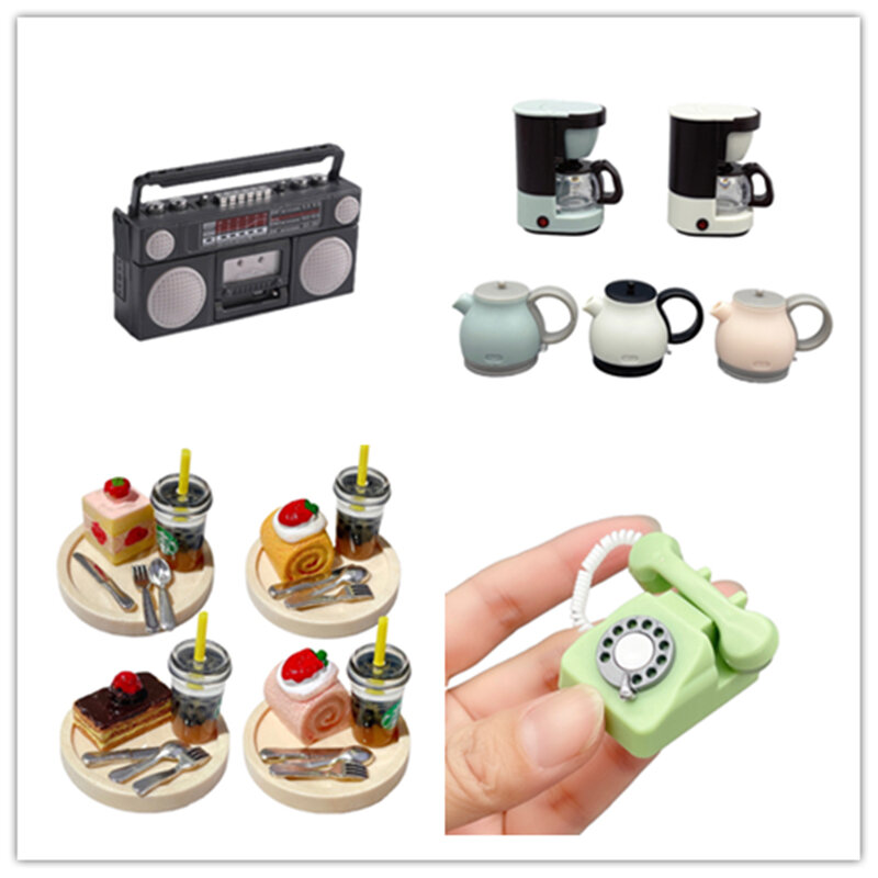 Accesorios de fotografía para bebé recién nacido, Mini electrodomésticos de resina, decoraciones de casa de muñecas de café, accesorios de tiro, accesorios para fotos