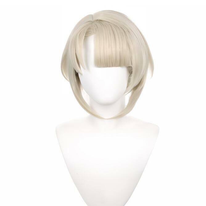 Genshin Impact Fontaine Freminet Wigs Synthetic Short Straight Blonde Game Cosplay Hair Wig for Daily Party
