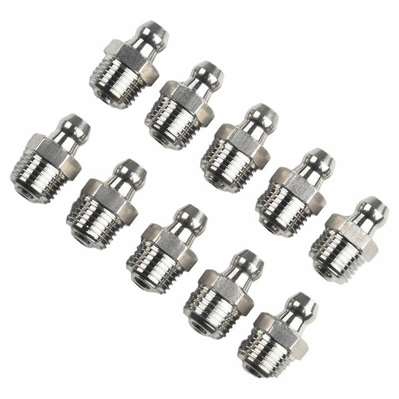 10pcs 201 Stainless Steel Straight Hydraulic Grease Fitting 1/8-28inch Thread High Quality Grease Accessories Durable Hot Sale