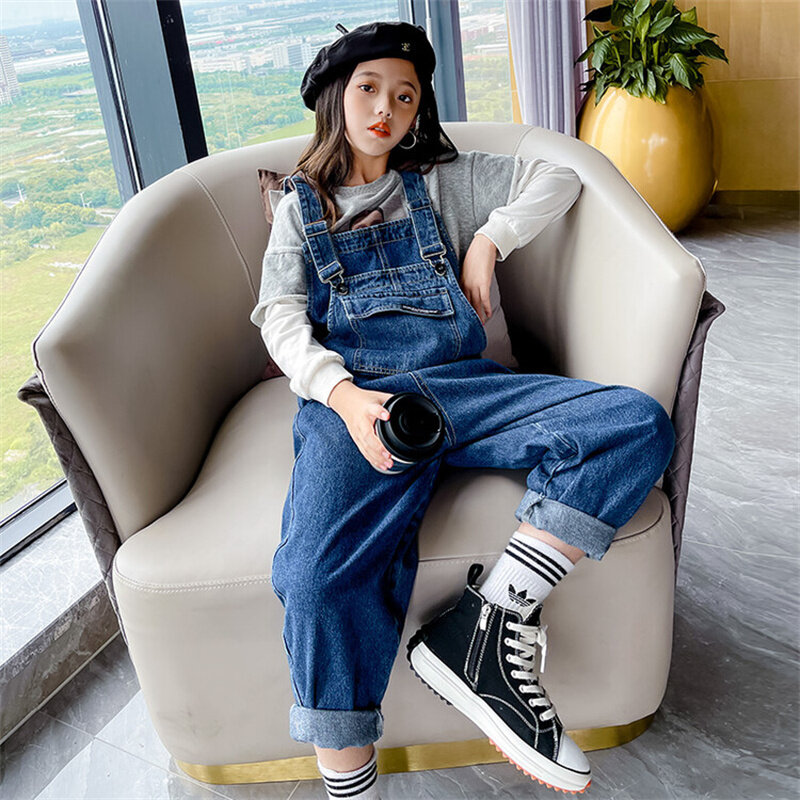 Frühe Yang Tong A550 Mädchen Herbst Denim Overalls neuen Stil Mode Cuhk Kinder