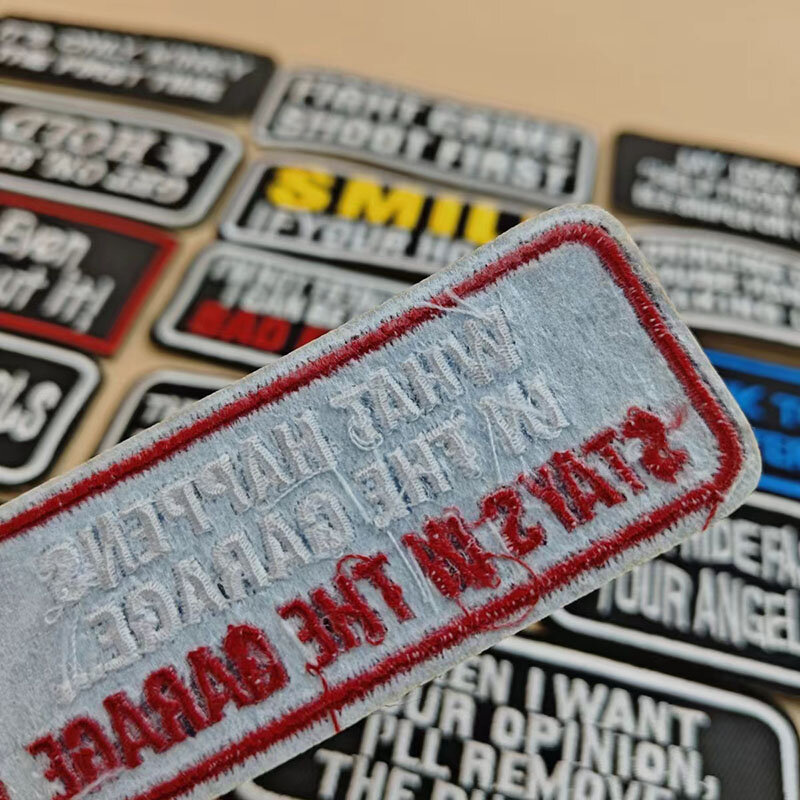 Punk Slogan Embroidery Patches Classic Labels Iron on Badges for Clothing DIY Fusible Stickers Jackets Jeans Bag Hat Accessories