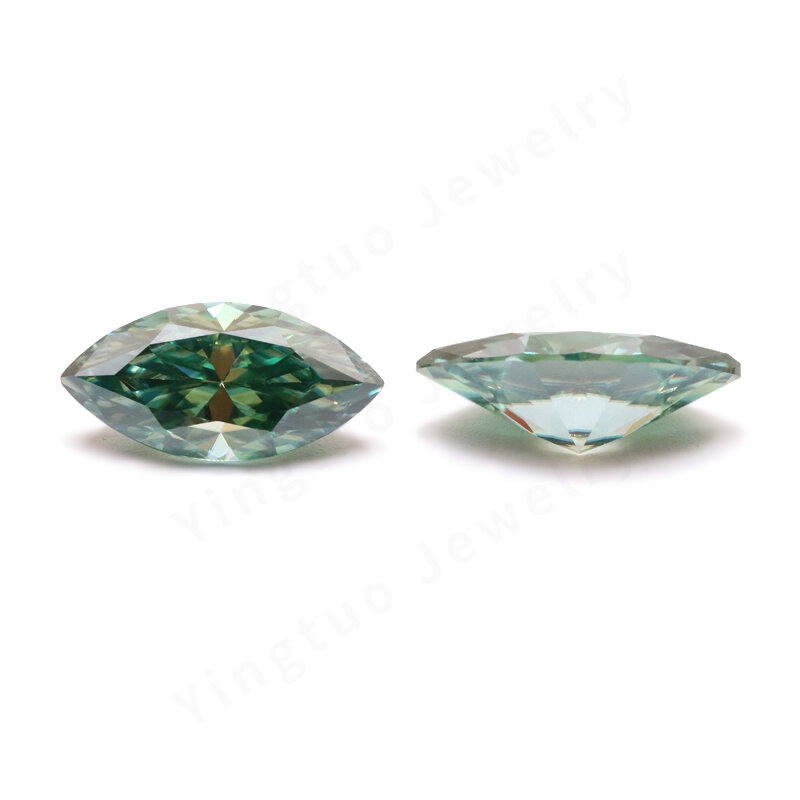 Marquise Moissanite Gemstone Stones for Women Jewelry 7*14mm 3ct Emerald Green Diamond