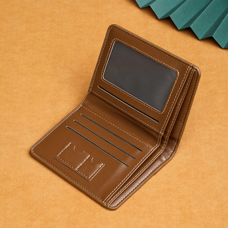 Portefeuille Rfid en cuir véritable pour homme, porte-cartes de crédit d'identité, sac d'argent marron, noir, mince, vertical, court, minimaliste