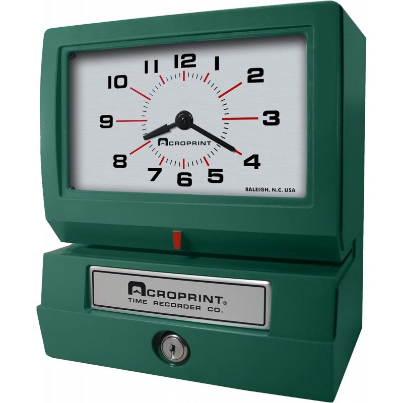 Registratore di tempo automatico per impieghi gravosi Acroprint 150 qr4, stampe mese, data, ora (0-23) e orologio di tempo di minuti