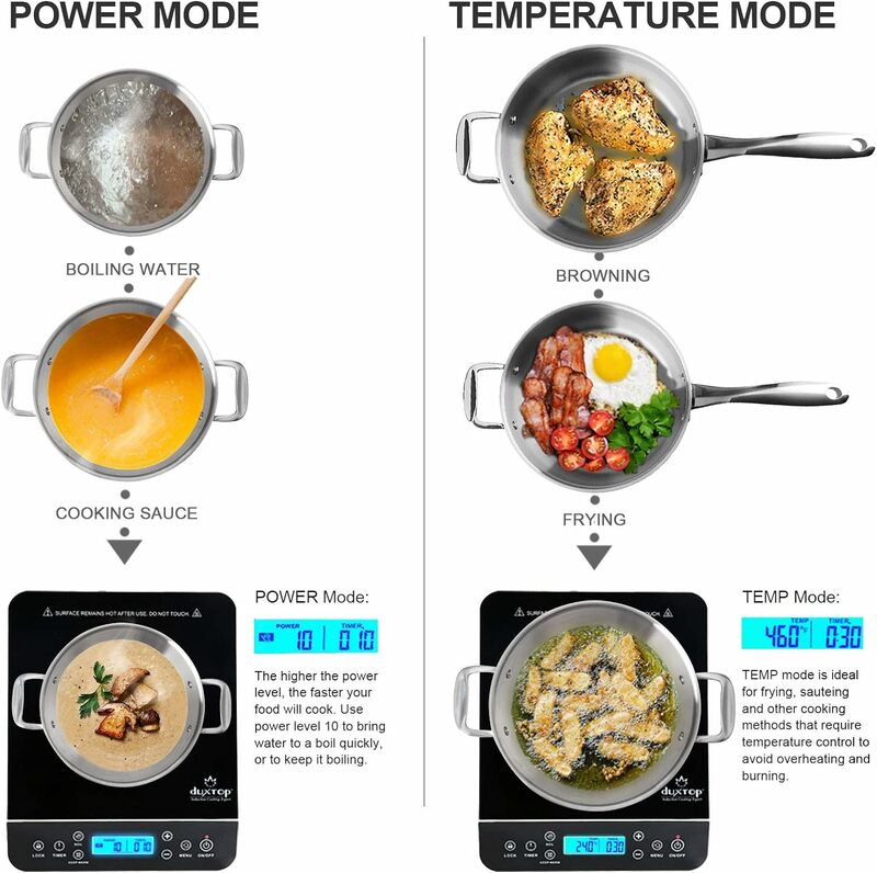 Placa de inducción portátil para cocina, quemador de encimera con Sensor táctil LCD, 1800 vatios, Plata 9600LS/BT-200DZ