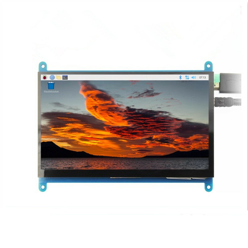 Pantalla LCD de 7 pulgadas para Raspberry Pi 3 B, pantalla táctil capacitiva IPS de 1024x600 y 7,0 pulgadas, Monitor HD artesanal