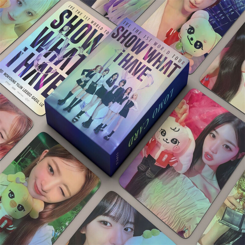 55 pz/set KPOP IVE nuovo Album Tour mostra cosa ho LOMO Card Laser Card Holographic Flash cartolina Photo Card Wonyoung Leeseo