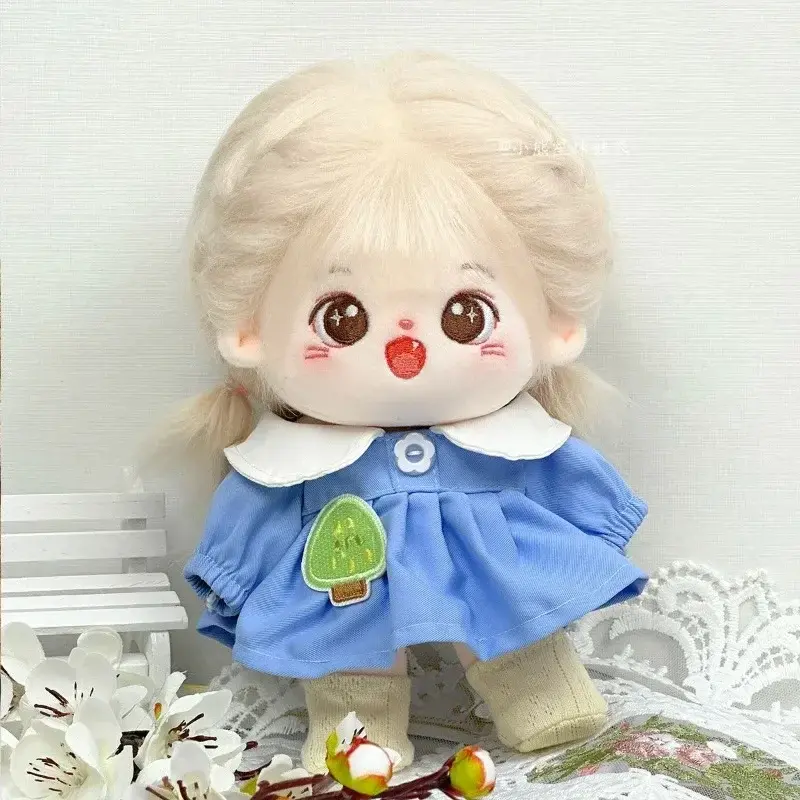 Cute Cotton Doll Clothes Set, Plush Toy Coat, Meias e Botas, Macacão, Sem Atributo, 20cm