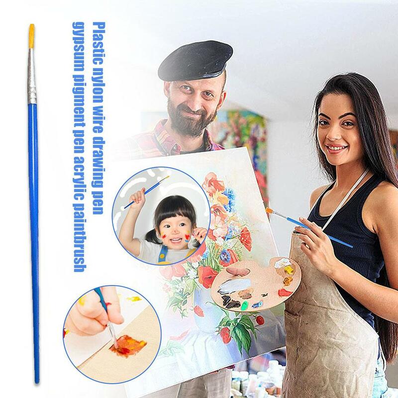 1Pcs Painting Brushes Set Art Round Flat Hair Nylon Hair Paint Brush for Oil Acrylic Watercolor Kids/Artists/Beginners/Students