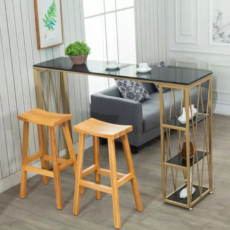 Taburete de Bar de madera maciza americano de lujo, personalizado, ligero, Europeo, Retro, silla alta, silla de Bar, EE1007