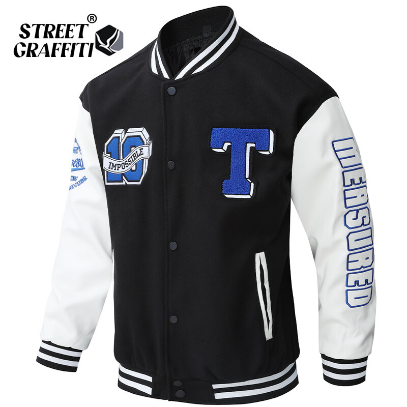 Spring Student School College Baseball Jacket Teenager Autumn America Style Letter Embroidery 2024 New Leather Coat Dropshipping