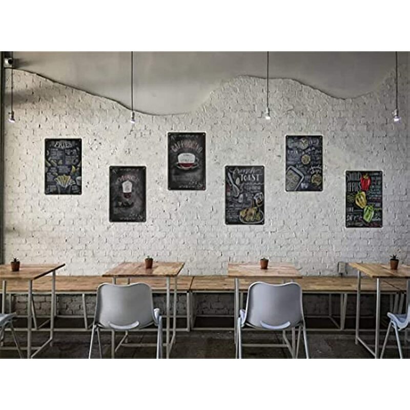 Vintage café estanho sinal-longo preto retro metel sinal-parede decoração sinal de parede para cozinha padaria café restaurante 8x12inch