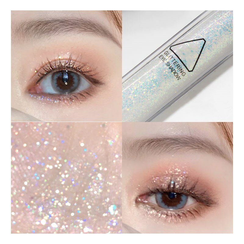 Sombra de olho com glitter diamante e glitter, pigmento mineral nude de longa duração para maquiagem feminina, 1 peça, 2021