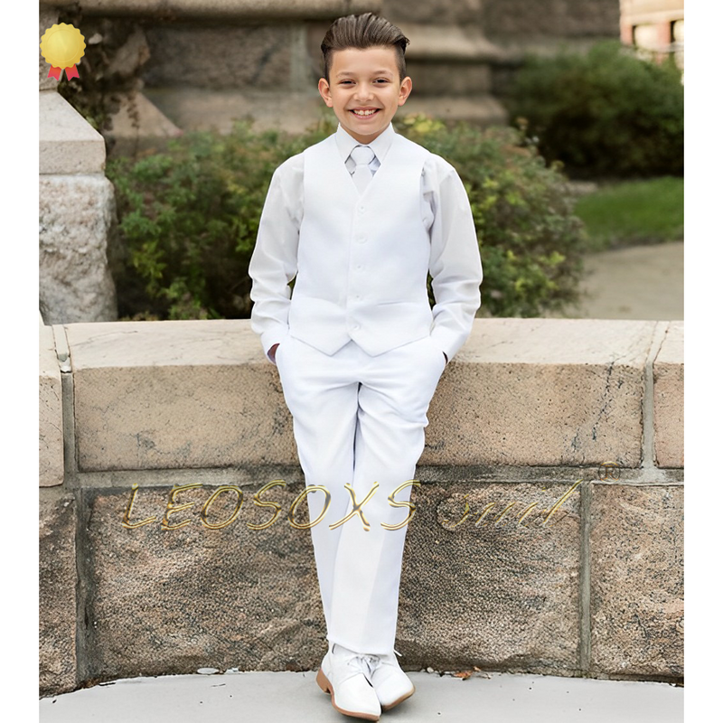 Gilet et pantalon pour garçons, costume 2 pièces, robe personnalisée légère à la mode pour garçons âgés de 3 à 16 ans