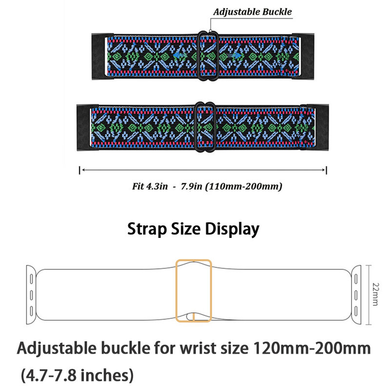 Cinta de náilon elástica para fitbit carga 5 4 3 2 banda pulseira wacthband para fitbit carga 2 3 4 5 3 se cinta pulseira acessório