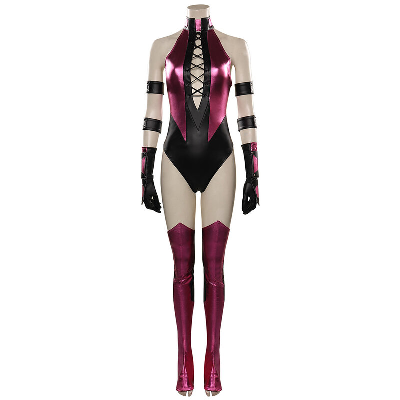 Mortal Cos Kombat Kitana Mileena KATANA Joker Cosplay Costume Jumpsuit Mask Women Halloween Carnival Party Disguise Suit Girls
