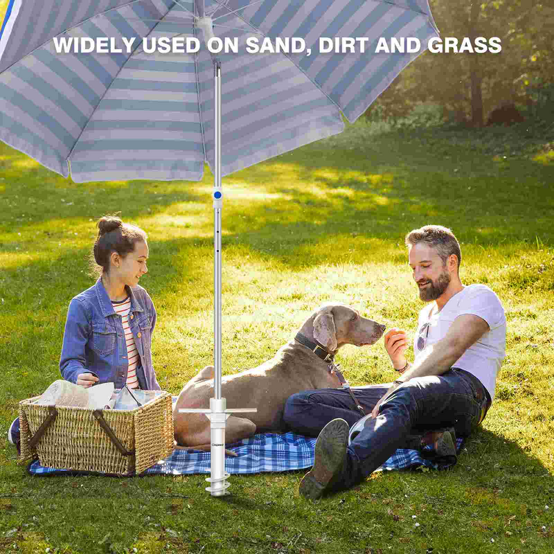 Parapluie de plage en plastique, avec injecteur de sable, base pour parasol, jardin, plage, camping