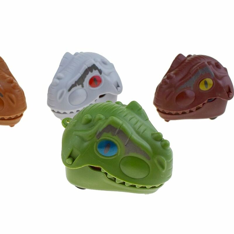 رأس ديناصور صغير التراجع لعبة سيارة الكرتون ، لون واقعي ، خاص ، ملون ، العض اليد ، هدية عيد ميلاد
