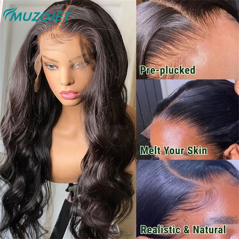 Body Wave 13x4 13x6 HD Transparent Lace Frontal Human Hair Wigs Brazilian Remy Hair Wig Pre Plucked For Women Friendly Beginners