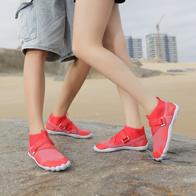 Sapatos de água de praia femininos e masculinos, borracha antiderrapante, calçados esportivos para vadear, respirável, secagem rápida, sapatos descalços